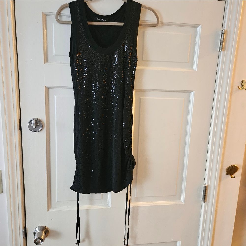 Euc 42IT Flavio Castellani sequined sheath dress for club cocktail evening